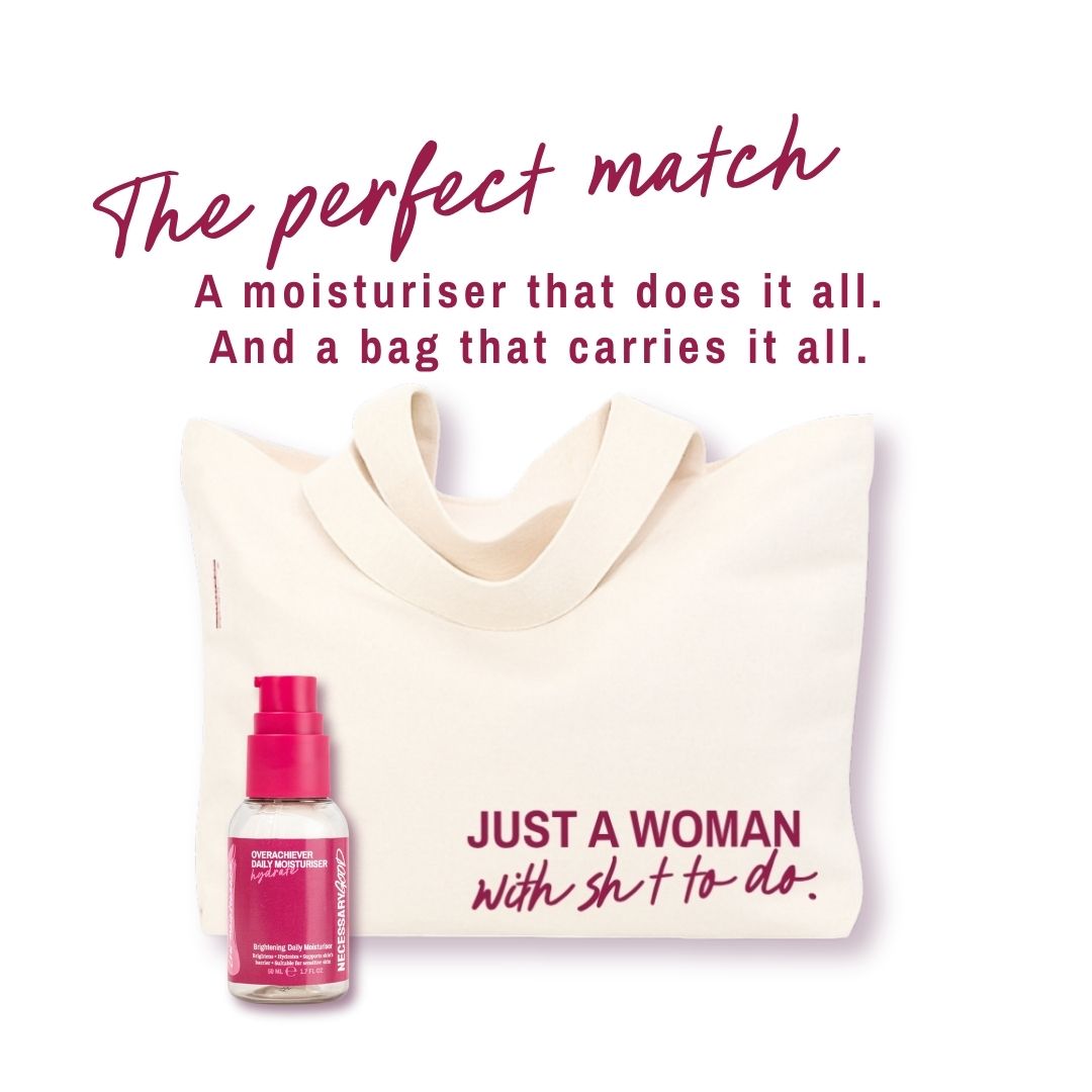 Overachiever Daily Moisturiser & tote bundle